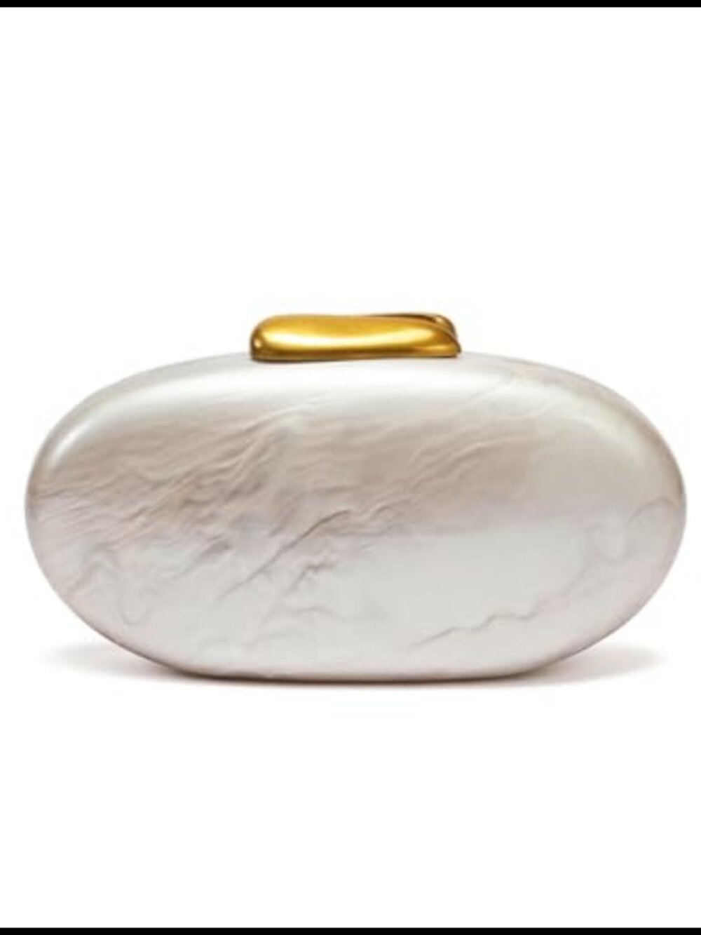 Pearl Acrylic Clutch Purse Oval Evening Bag Detachable Chain Crossbody Women
